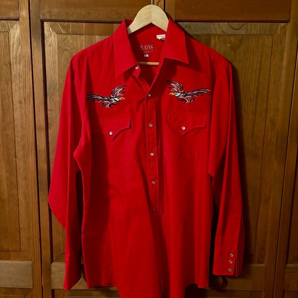 Plains Western Wear Red Eagle Shirt - Picture 1 of 3